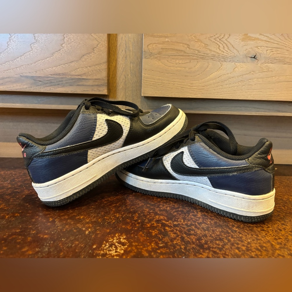 Nike Kids Black and White and Blue Sneakers